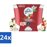 Glade 24 x - Geurkaars Appel Kaneel - 100% Raapzaadwas - 204 g - Geurkaars - Vegan - Appelgeur - Kaneelgeur - Natuurlijke Geur