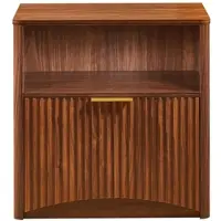 MODFU - Bedtafel - Open Vak En Lade - Slaapkamer En Woonkamer - Walnoot - 58 X 38 X 60 Cm