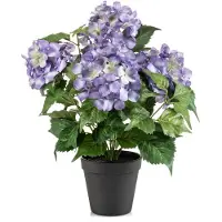 Emerald - Kunstplant Hortensia in pot 40cm paars - Kunstplant voor binnen