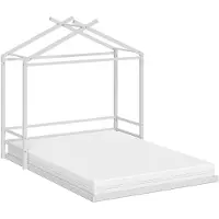 VitaliSpa vloerbed Roofy, Wit, 140x200 met matras