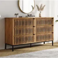 STILVORA dressoir met 6 lades, commode met 5 poten, opbergkast voor woonkamer, slaapkamer, hal en keuken