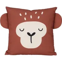 Home & Styling Dieren sierkussen kinderkamer - Aapje - bruin - 40 x 40 x 8 cm - polyester