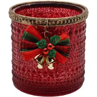 Clayre & Eef Waxinelichthouder Rood Glas