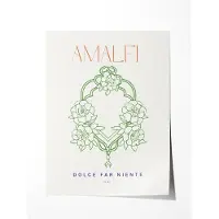 Amalfi Bloemenkunst Poster - Poster 60x80 cm - Sfeervolle Wanddecoratie voor Woonkamer & Slaapkamer - zonder lijst