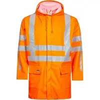 Lyngsøe Rainwear Hi-vis Rain Jacket In Pu Quality With Detachable Quilted Lining And Rws-reflexes Lr78-com | Maat: S