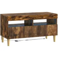 vidaXL LED tv-meubel ARNHEM 81 x 35 x 43 cm Gerookt eiken Bewerkt hout