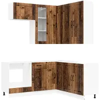 vidaXL Keukenelement LUCCA, 8 stuks, gerecycled hout, houtvezel