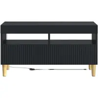 vidaXL LED-TV-kast, zwart, van houtvezel