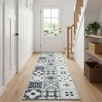 vidaXL Tapijt Runner ORIZ 1150 gsm Grijs en Zwart