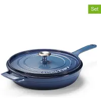 Tramontina Koekenpan Met Deksel Blauw 30 cm