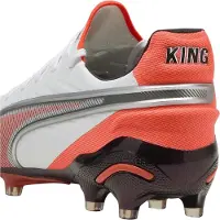 Puma Heren King Ultimate Stevige Grond Voetbalschoenen (Wit, Rood)