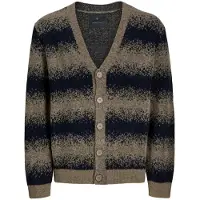Jack & Jones Jack And Jones Heren Gestreept Grof Gebreid Relaxed Fit Vest (Grijs)