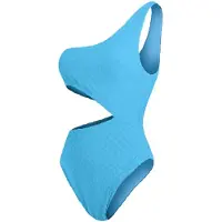 Speedo Dameszwempak met uitgesneden details en een dambordpatroon in reliëf (Blauw)