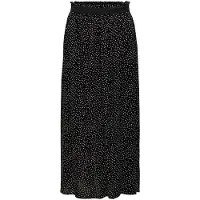 ONLY Maxirok voor dames met stippen, A-lijn en hoge taille (Zwart)