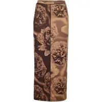 Diesel Clairinne Gna mesh-maxi-rok voor dames (Bruin)