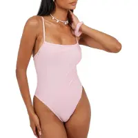 Brave Soul Dames/Dames Effen Eendelig Zwempak (Roze)