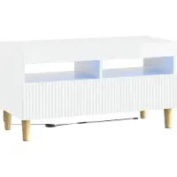 vidaXL LED tv-meubel ARNHEM 81 x 35 x 43 cm Hoogglans Wit Bewerkt hout
