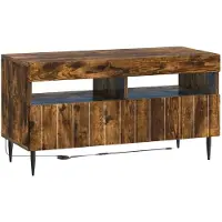 vidaXL LED tv-meubel ZWOLLE 81 x 35 x 43 cm Gerookt eiken Bewerkt hout