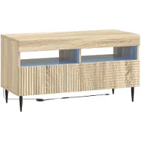 vidaXL LED tv-meubel HAARLEM 81 x 35 x 43 cm Sonoma Eiken Bewerkt hout