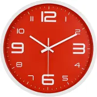 IvoQ Moderne 3D Wandklok - 30 cm - Rood - Muurklok