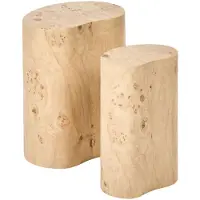 Beliani GRINNELL - Salontafel set van 2 - Wortelhout effect - MDF