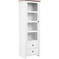 Beliani PIMBA - Glazen vitrinekast - Wit - 60 cm - MDF