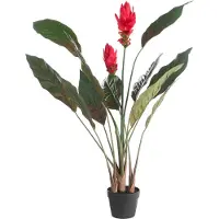 Beliani PURPURATA - Kunstplant in pot - Rood - 130 cm - Plastic
