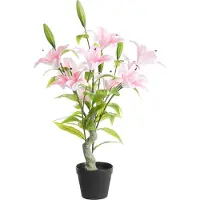 Beliani LILIARIUM - Kunstplant in pot - Roze - 85 cm - Plastic