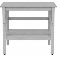 UNUS Bartafel "Elio" HDPE met houtlook weerbestendige statafel voor tuin terras balkon 114 x 35 x 98 cm lichtgrijs