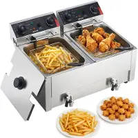 Vevor Commerciële elektrische frituurpan met 2 kommen