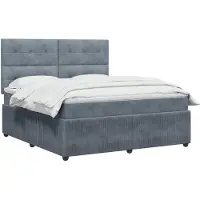 vidaXL Boxspringbed met matras Donkergrijs 140 x 190 cm Fluweel