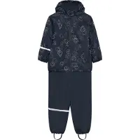 CeLaVi Regenkleding M/u Gespen - Fleece - PU - Navy m. Print - - 130 - Regenkleding
