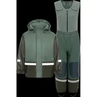 Didriksons Regenkleding m. Fleece - PU - Boardman - Dark Mos - - 110 - Regenkleding