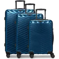Redolz Essentials 18 2.0 4 wielen Kofferset 3-delig met uitbreidingsplooi blauw