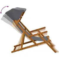 vidaXL Ligstoel 2 pcs 3 Positie massief eucalyptushout Grijs