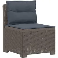 vidaXL 3-Zits Tu bank met Kussens Rattan Look 3-zits PP Lichtgrijs
