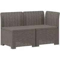 vidaXL Twee-zits Tuin Sofa met Kussens Rieten Look 2-zits PP