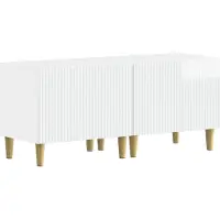 vidaXL 3-delig LED TV-meubel ARNHEM, hoogglanz wit