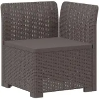 vidaXL Eén-zits Tuin Sofa met Kussen Rieten Look PP Lichtgrijs