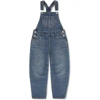 Levi's Kids denim tuinbroek - mediumblauw Effen - maat 140