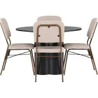 Ebuy24 Olivia eethoek eettafel zwart 4 stoelen beige.