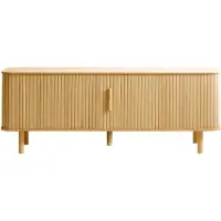 Nest of Nora TV-meubel Tara - 160 cm breed met schuifdeuren - Eikenhout fineer - Naturel