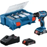 Bosch GSB 18V-45 Accu klopboorschroefmachine 18V | 2x GBA 18V 2,0Ah + GAL 18V-40 + 63-delige Pick&Click set | In L-Case - 0615A5007G