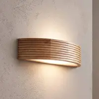 Lamkur Wandlamp Oro, dimbaar, hout licht, Woon-/ Eetkamer, Hout, wandlamp