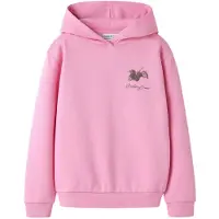 Name it KIDS regular fit hoodie met backprint - roze Trui Meisjes Sweat Capuchon - maat 116