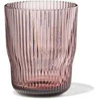 HEMA Waterglas 270ml Bergen glas streep reliëf bordeauxrood (bordeauxrood)