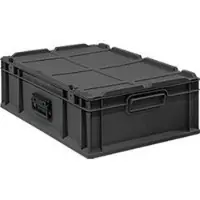 Schäfer Shop Eurokoffer Portable-serie Economy, gesloten, met deksel, kunststof, B 600 x D 400 x H 185 mm, 34 l, antraciet
