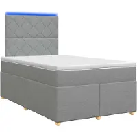 vidaXL Boxspringbed met matras, lichtgrijs, 120 x 200 cm, gestoffeerd
