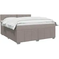 vidaXL Boxspringbed met matras, taupe, 180 x 200 cm, gestoffeerd