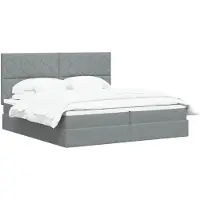 vidaXL Opslag bed met matras met opslag Lichtgrijs 200 x 200 cm Stof